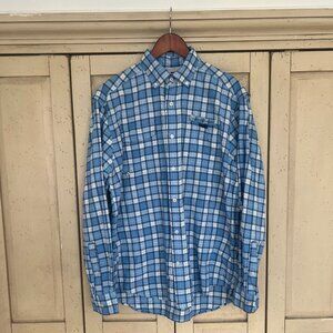 Vineyard Vines Harbor Shirt Light Blue Plaid Button Down, Size Medium